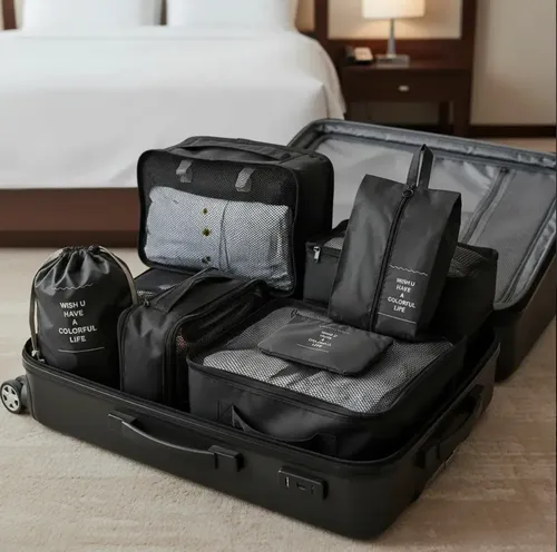 Kit Organizador de Mala 7 Peças (preto)